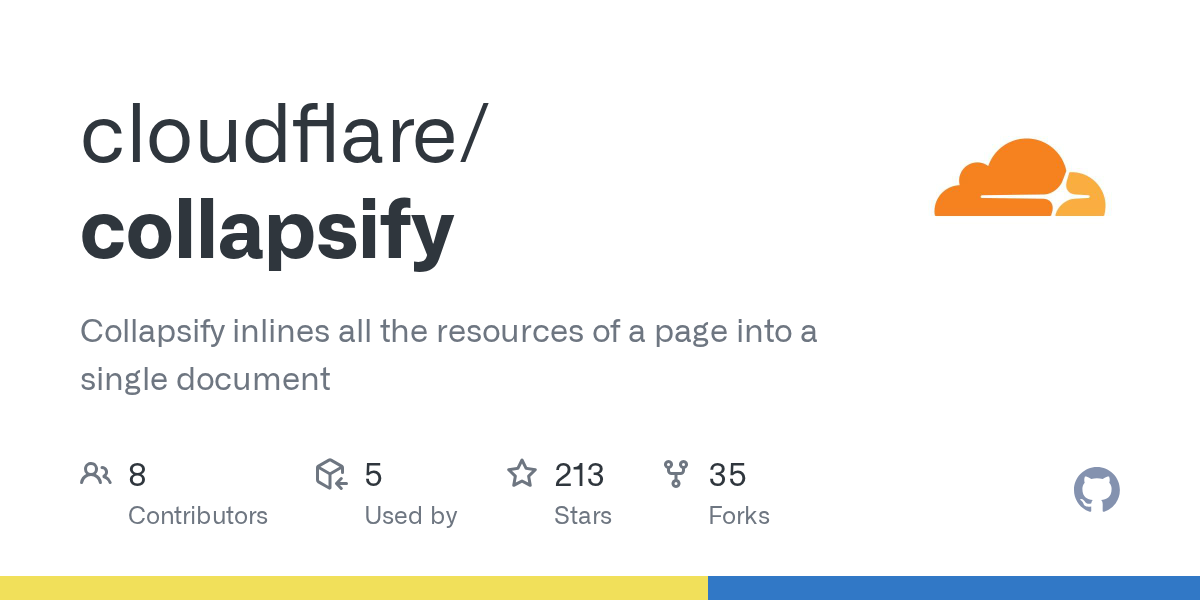 GitHub - cloudflare/collapsify: Collapsify inlines all the resource...