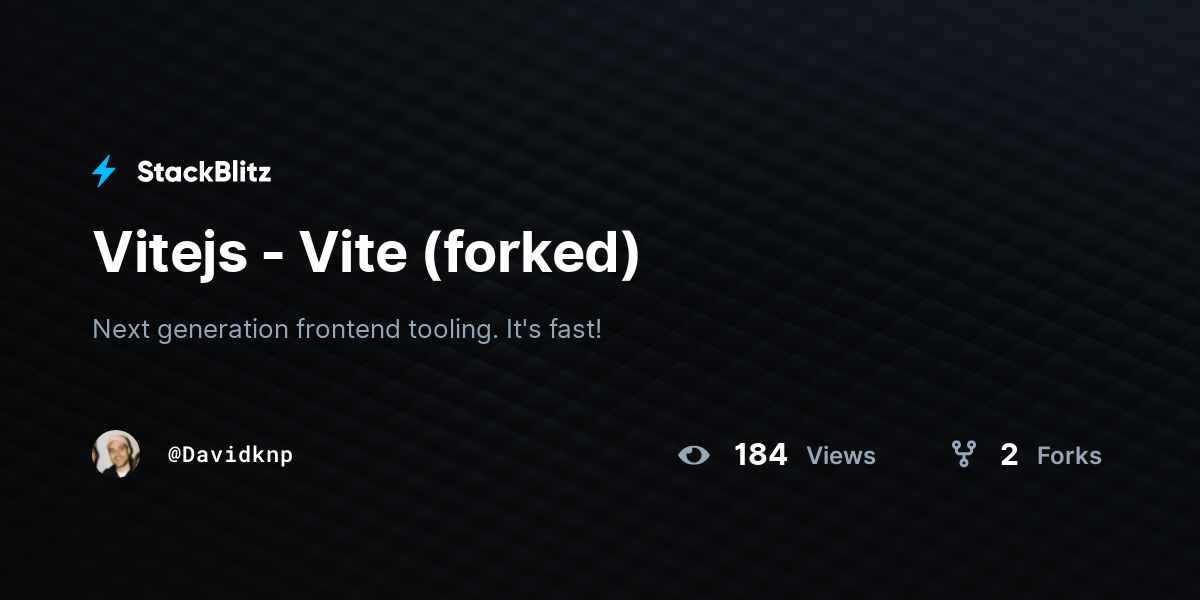 Vitejs - Vite (forked) - StackBlitz