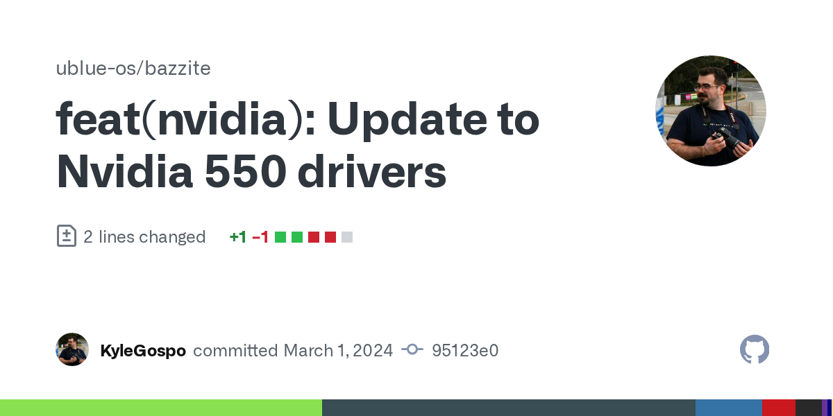 feat(nvidia): Update to Nvidia 550 drivers · ublue-os/bazzite@95123e0