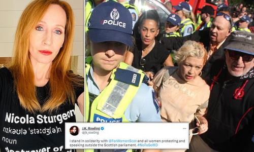 JK Rowling blasts 'mob' at trans critic Kellie-Jay Keen rally