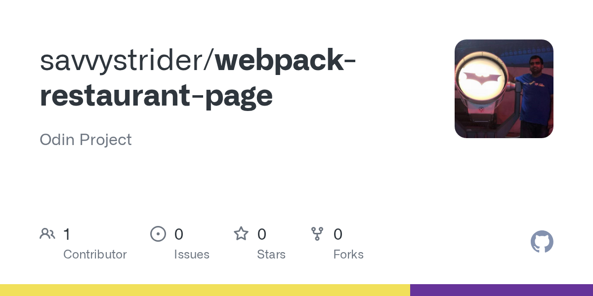 GitHub - savvystrider/webpack-restaurant-page: Odin Project