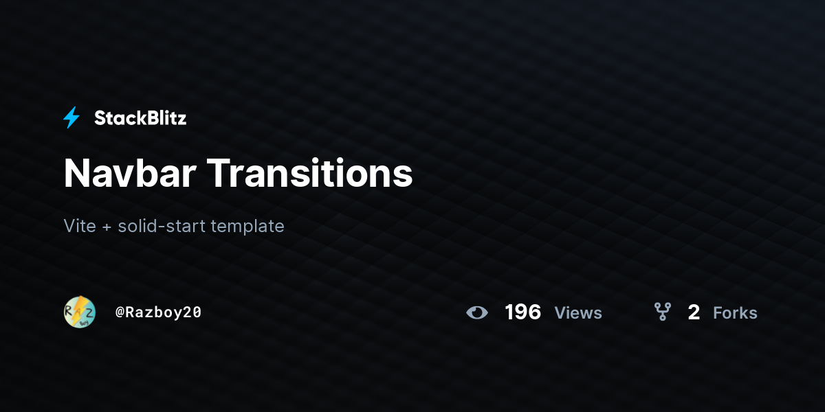 Navbar Transitions - StackBlitz