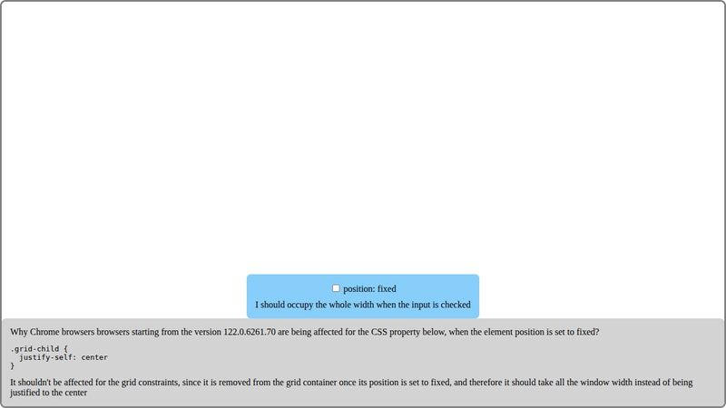 Is there a bug in Chrome for Android for the position fixed grid ...