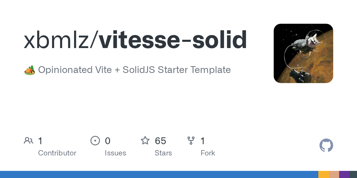 GitHub - xbmlz/vitesse-solid: 🏕 Opinionated Vite + SolidJS Starter ...