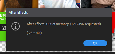 Out Of Memory After Effects