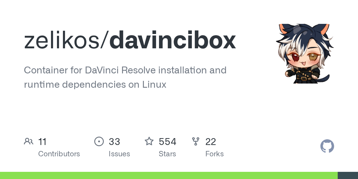 GitHub - zelikos/davincibox: Container for DaVinci Resolve installa...