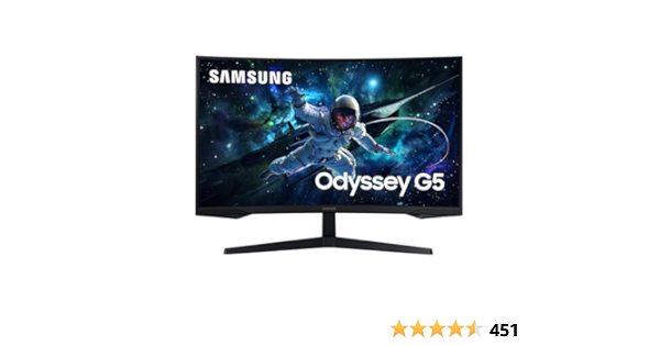 Samsung Odyssey G55C Curved Gaming Monitor, 32 Zoll, Bildschirm mit...
