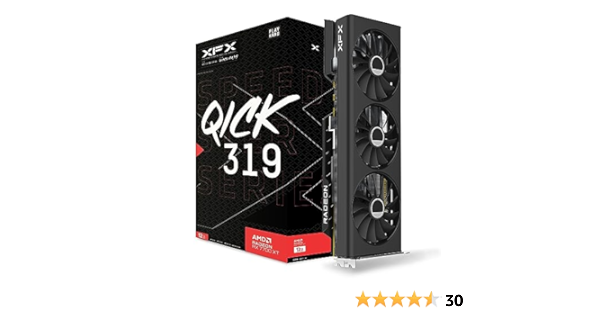 XFX Speedster QICK319 RX 7700 XT Black Gaming Graphics Card 12GB GD...