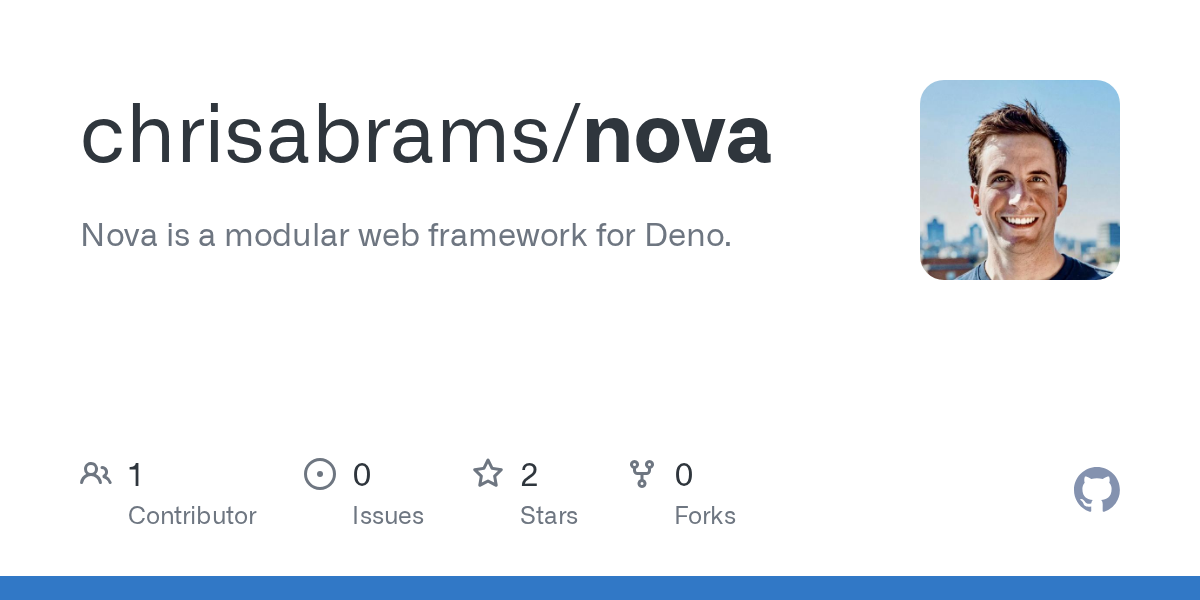 GitHub - chrisabrams/nova: Nova is a modular web framework for Deno.