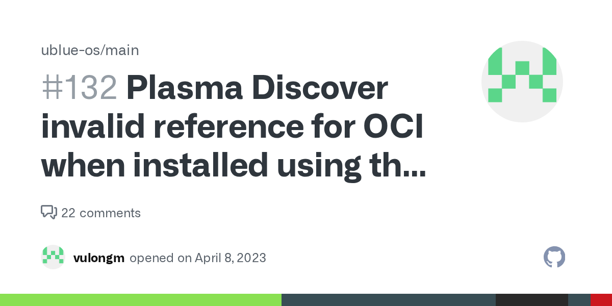 Plasma Discover invalid reference for OCI when installed using the ...