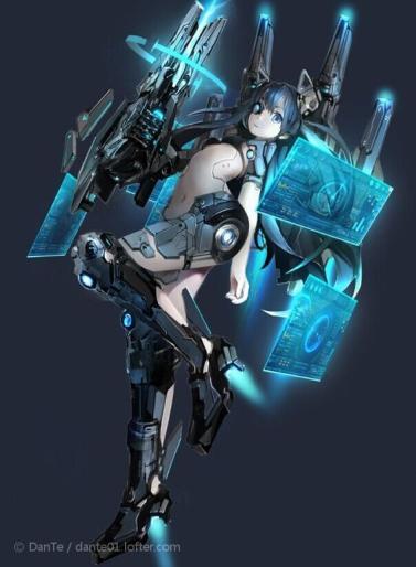 Blue Mecha Robot Girl ☄️ Minecraft Skin