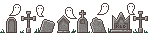 ghosts floating above tombstones divider