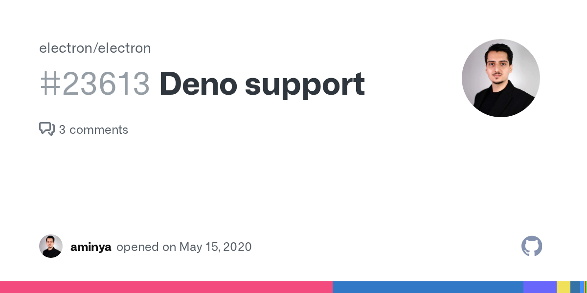 Deno support · Issue #23613 · electron/electron