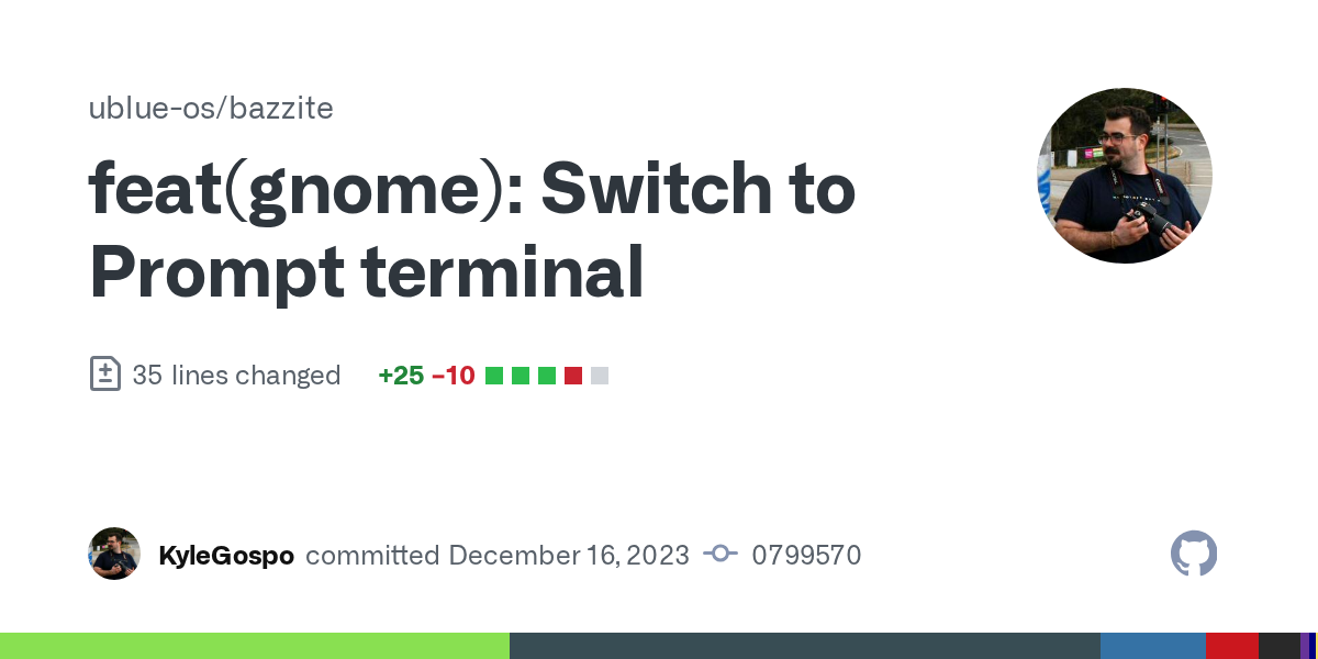 feat(gnome): Switch to Prompt terminal · ublue-os/bazzite@0799570