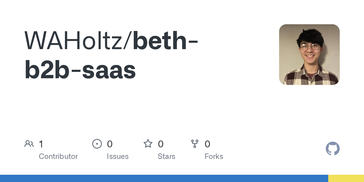 GitHub - WAHoltz/beth-b2b-saas